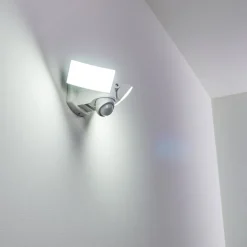 Applique Murale D'Exterieur Foroyar Led Blanc, 2 Lumieres, Detecteur De Mouvement