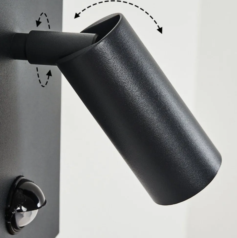 Applique Murale D'Exterieur Saeter Led Noir, 1 Lumiere, Detecteur De Mouvement