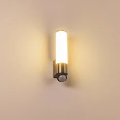 Applique Murale D'Exterieur Vason Led Acier Inoxydable, 1 Lumiere, Detecteur De Mouvement