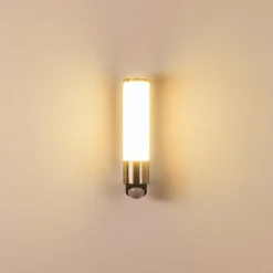 Applique Murale D'Exterieur Vason Led Acier Inoxydable, 1 Lumiere, Detecteur De Mouvement