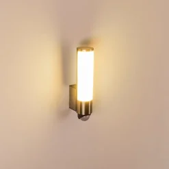 Applique Murale D'Exterieur Vason Led Acier Inoxydable, 1 Lumiere, Detecteur De Mouvement