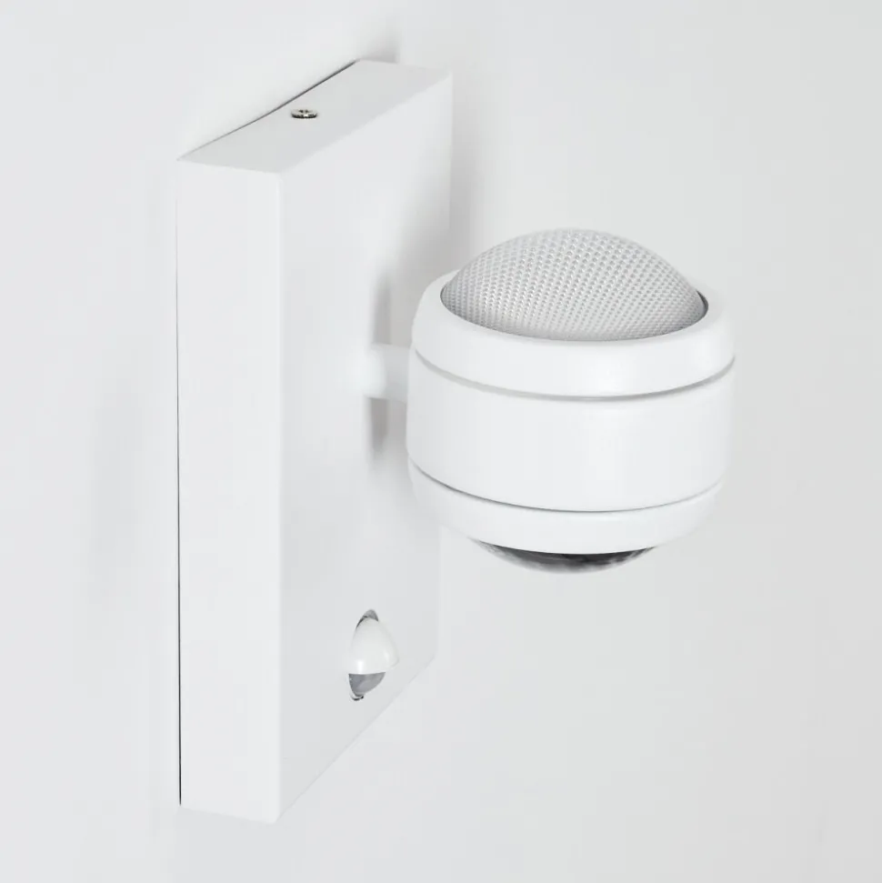 Applique Murale D'Exterieur Borlo Led Blanc, 2 Lumieres, Detecteur De Mouvement