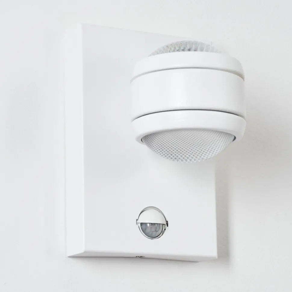 Applique Murale D'Exterieur Borlo Led Blanc, 2 Lumieres, Detecteur De Mouvement