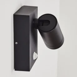 Applique Murale D'Exterieur Hakamken Noir, 1 Lumiere, Detecteur De Mouvement