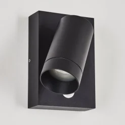 Applique Murale D'Exterieur Hakamken Noir, 1 Lumiere, Detecteur De Mouvement