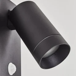 Applique Murale D'Exterieur Hakamken Noir, 1 Lumiere, Detecteur De Mouvement