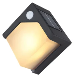 Applique Murale D'Exterieur Globo Solar Led Noir, 8 Lumieres, Detecteur De Mouvement