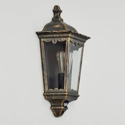 Applique Murale D'Exterieurhongkong Brun, Or, 1 Lumiere, Detecteur De Mouvement