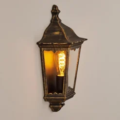 Applique Murale D'Exterieurhongkong Brun, Or, 1 Lumiere, Detecteur De Mouvement