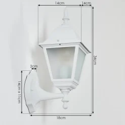 Applique Murale D'Exterieur Naofe Blanc, 1 Lumiere
