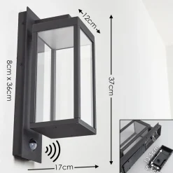 Applique Murale D'Exterieur Faroer Led Anthracite, 1 Lumiere, Detecteur De Mouvement