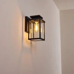 Applique Murale D'Exterieur Tieva Noir, 1 Lumiere