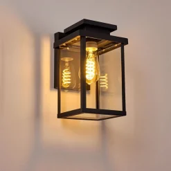 Applique Murale D'Exterieur Tieva Noir, 1 Lumiere