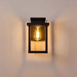 Applique Murale D'Exterieur Tieva Noir, 1 Lumiere