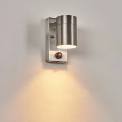 Applique Murale D'Exterieurbessiebelle Acier Inoxydable, 1 Lumiere, Detecteur De Mouvement