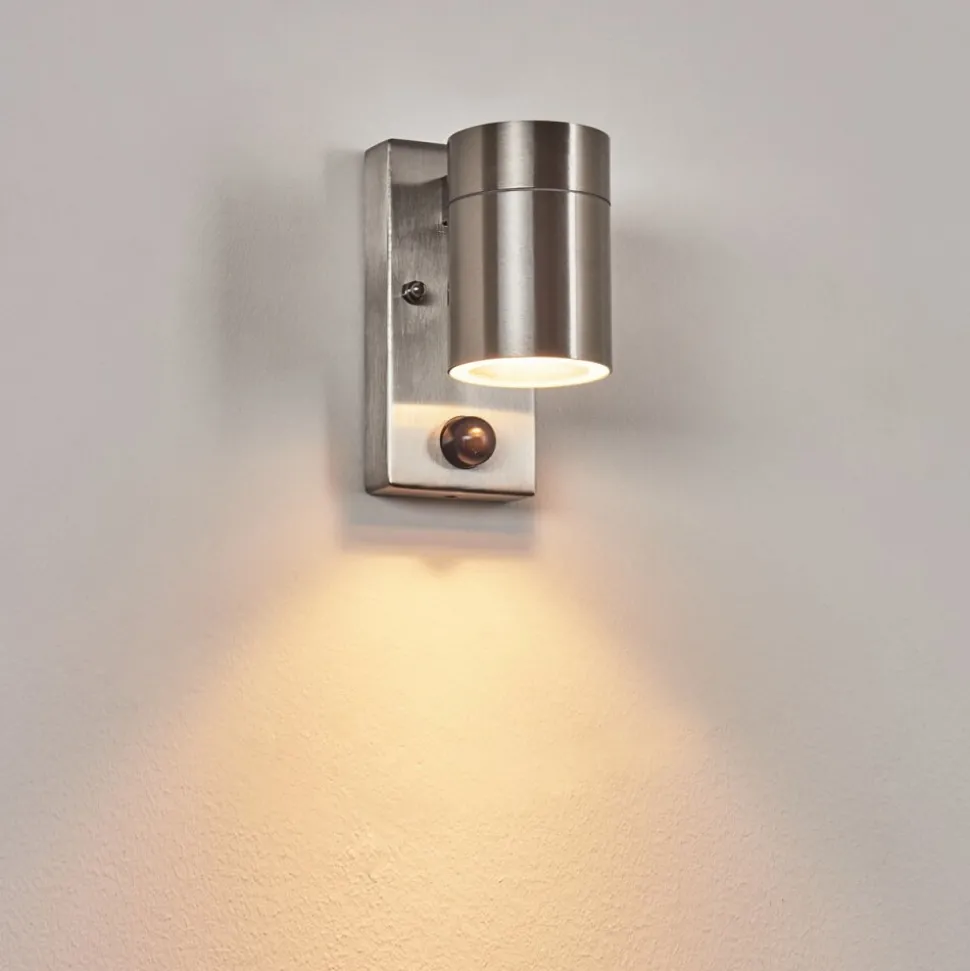 Applique Murale D'Exterieurbessiebelle Acier Inoxydable, 1 Lumiere, Detecteur De Mouvement