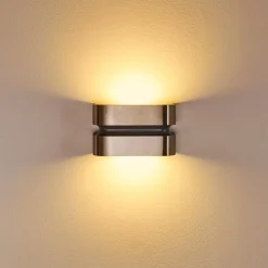 Applique Murale D'Exterieur Kolding Led Acier Inoxydable, Noir, 1 Lumiere