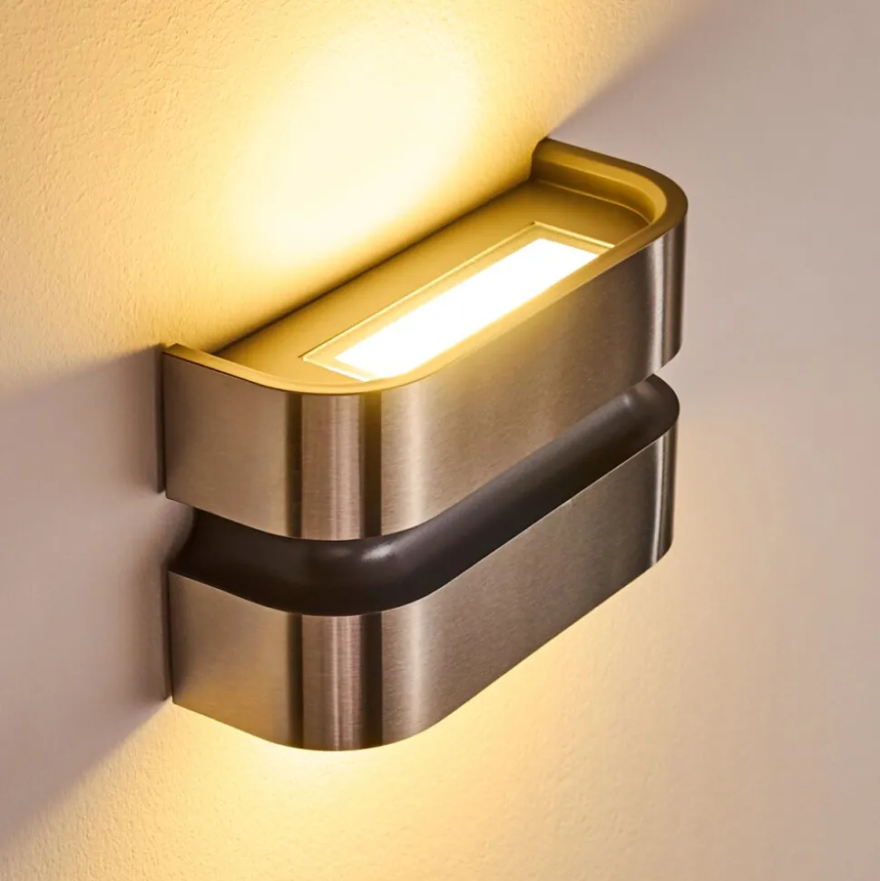 Applique Murale D'Exterieur Kolding Led Acier Inoxydable, Noir, 1 Lumiere