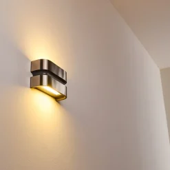 Applique Murale D'Exterieur Kolding Led Acier Inoxydable, Noir, 1 Lumiere