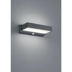 Applique Murale D'Exterieur Trio Cuando Led Anthracite, 1 Lumiere, Detecteur De Mouvement