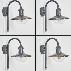 Applique Murale D'Exterieur Elima Anthracite, 1 Lumiere, Detecteur De Mouvement