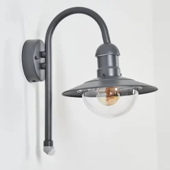 Applique Murale D'Exterieur Elima Anthracite, 1 Lumiere, Detecteur De Mouvement