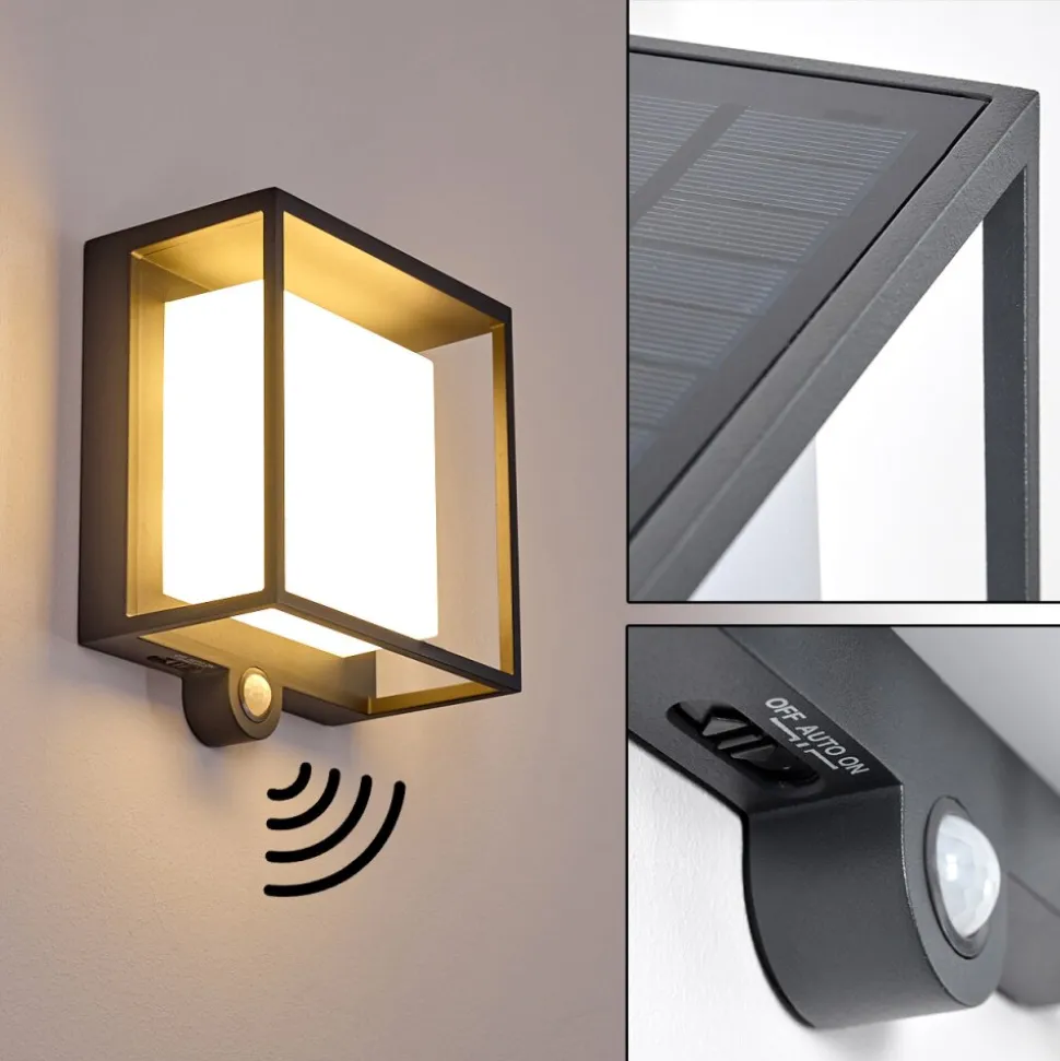 Applique Murale D'Exterieur Lansing Led Anthracite, 1 Lumiere, Detecteur De Mouvement