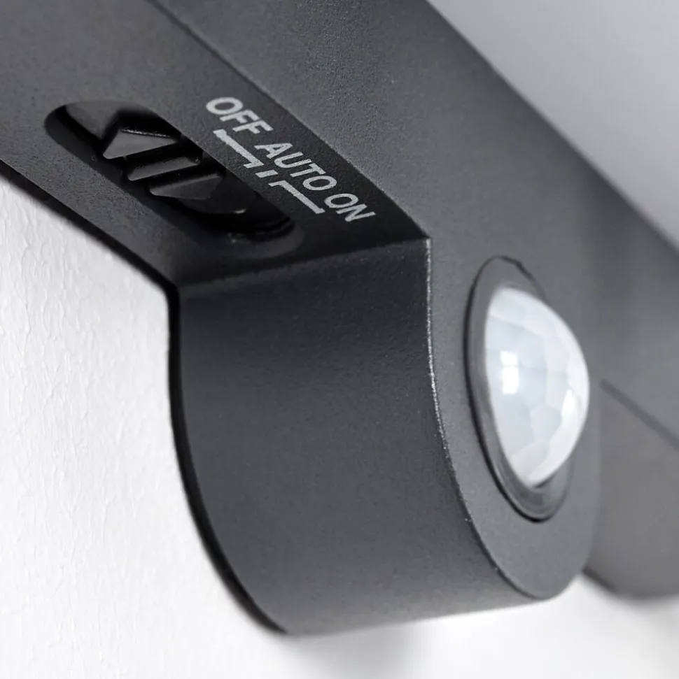 Applique Murale D'Exterieur Lansing Led Anthracite, 1 Lumiere, Detecteur De Mouvement