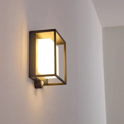 Applique Murale D'Exterieur Lansing Led Anthracite, 1 Lumiere, Detecteur De Mouvement