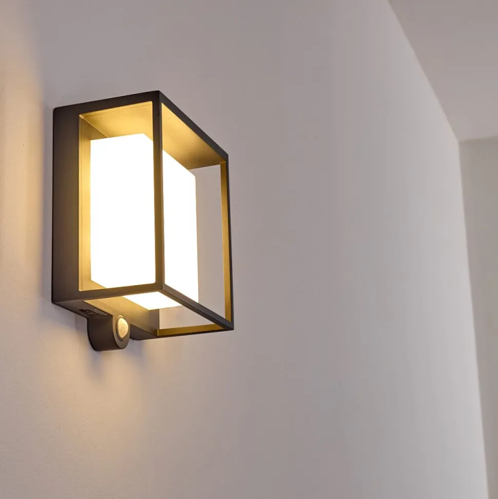 Applique Murale D'Exterieur Lansing Led Anthracite, 1 Lumiere, Detecteur De Mouvement