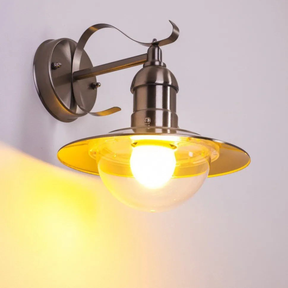 Applique Murale D'Exterieur Broni Acier Inoxydable, 1 Lumiere