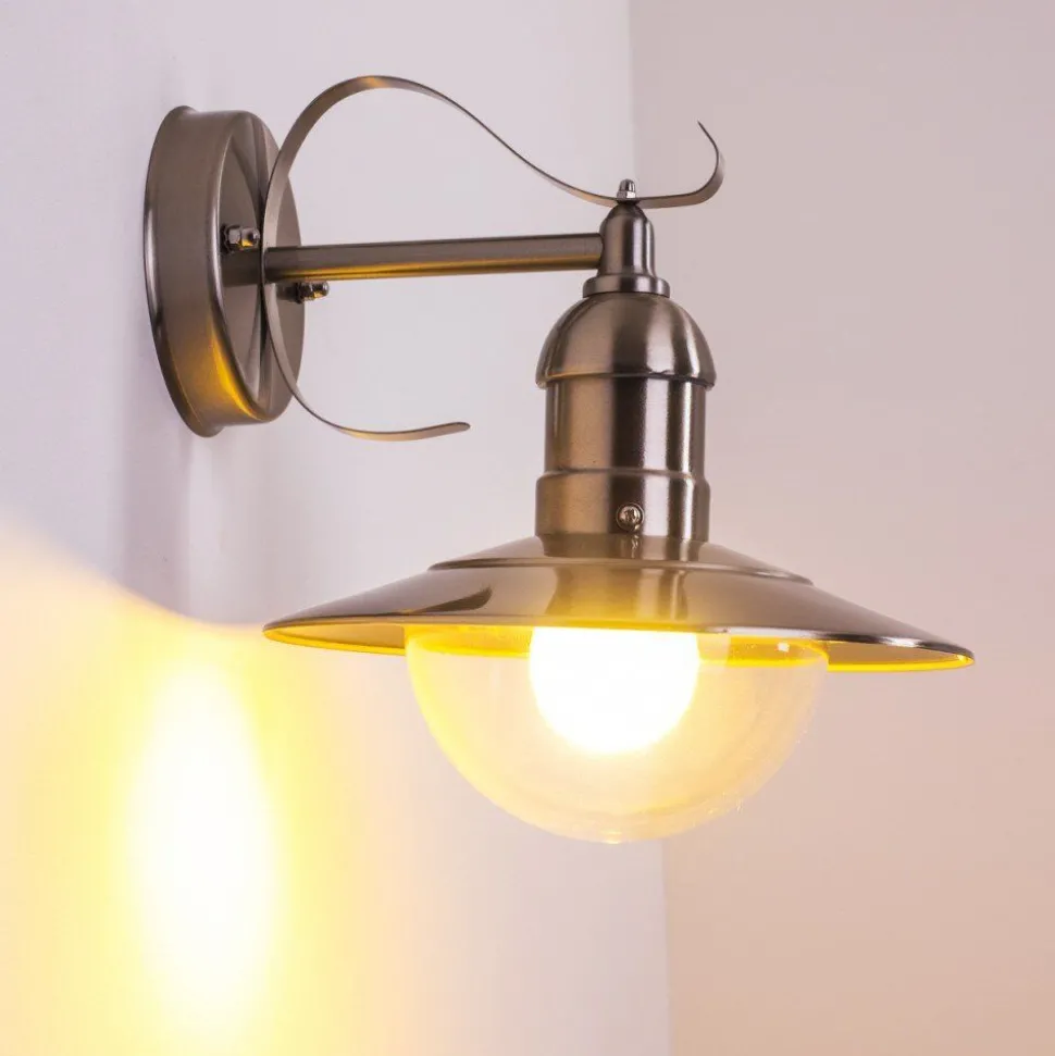 Applique Murale D'Exterieur Broni Acier Inoxydable, 1 Lumiere