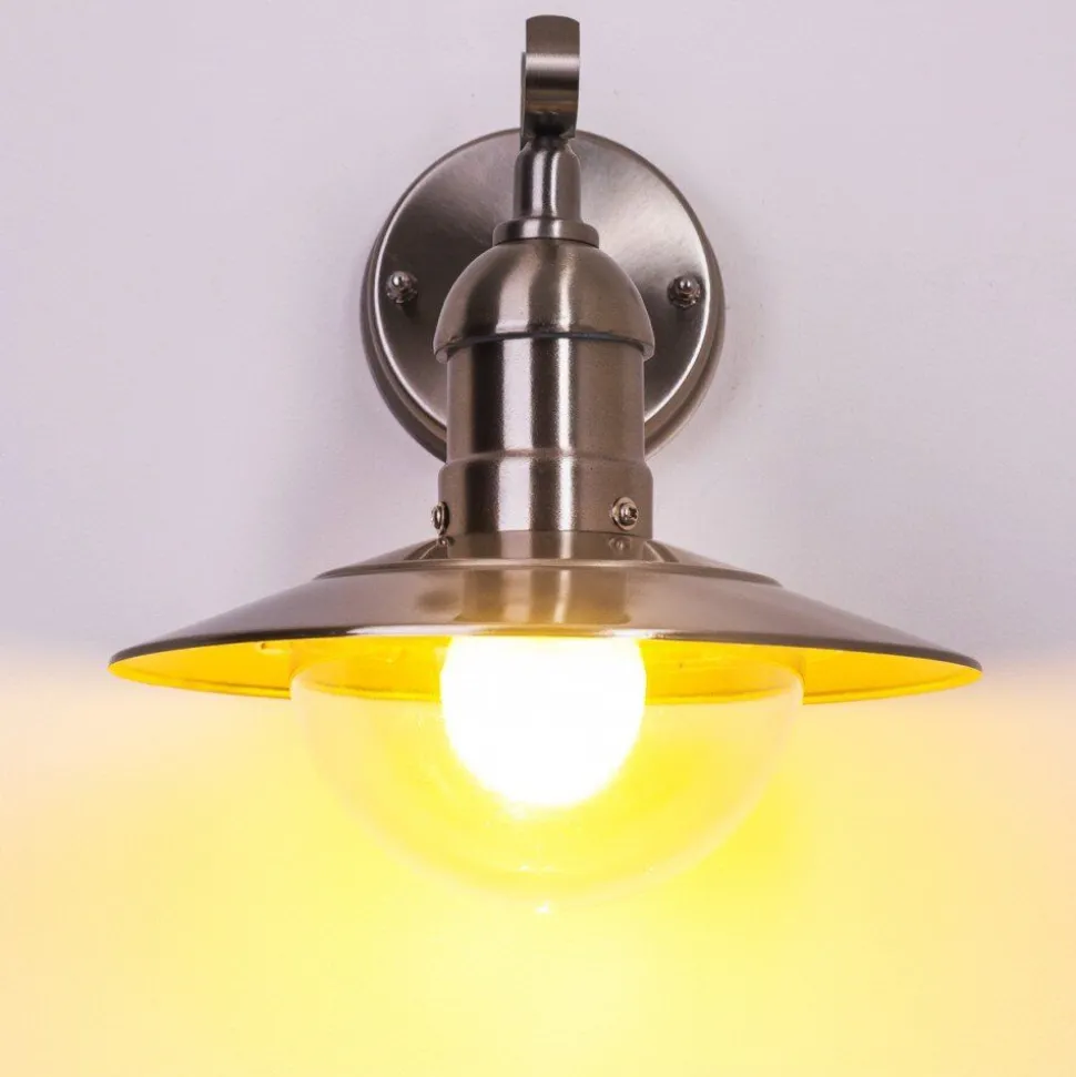 Applique Murale D'Exterieur Broni Acier Inoxydable, 1 Lumiere