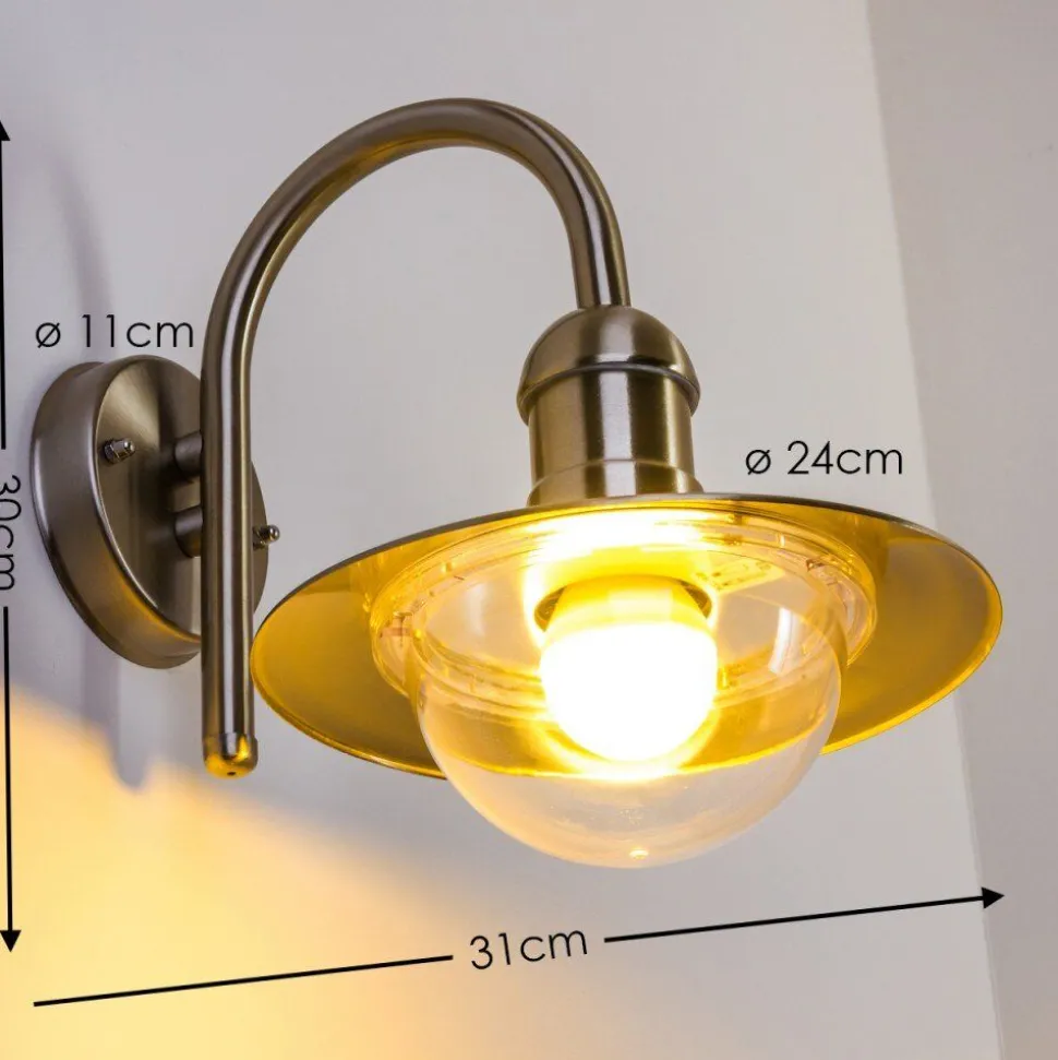 Applique Murale D'Exterieur Elima Acier Inoxydable, 1 Lumiere