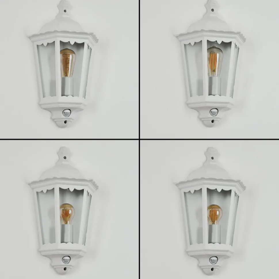 Applique Murale D'Exterieurhongkong Blanc, 1 Lumiere, Detecteur De Mouvement