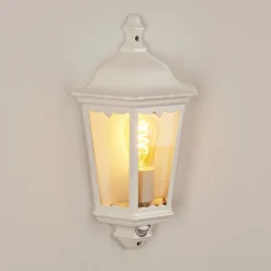 Applique Murale D'Exterieurhongkong Blanc, 1 Lumiere, Detecteur De Mouvement