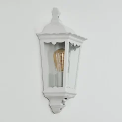 Applique Murale D'Exterieurhongkong Blanc, 1 Lumiere, Detecteur De Mouvement