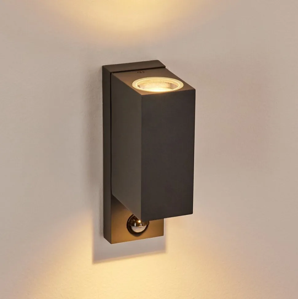 Applique Murale D'Exterieurkingstown Anthracite, Transparent, 2 Lumieres, Detecteur De Mouvement