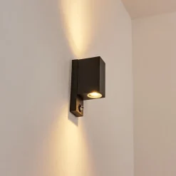 Applique Murale D'Exterieurkingstown Anthracite, Transparent, 2 Lumieres, Detecteur De Mouvement