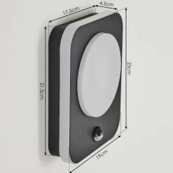 Applique Murale D'Exterieur Haga Led Noir, 1 Lumiere, Detecteur De Mouvement
