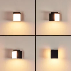 Applique Murale D'Exterieur Swanek Led Noir, 1 Lumiere