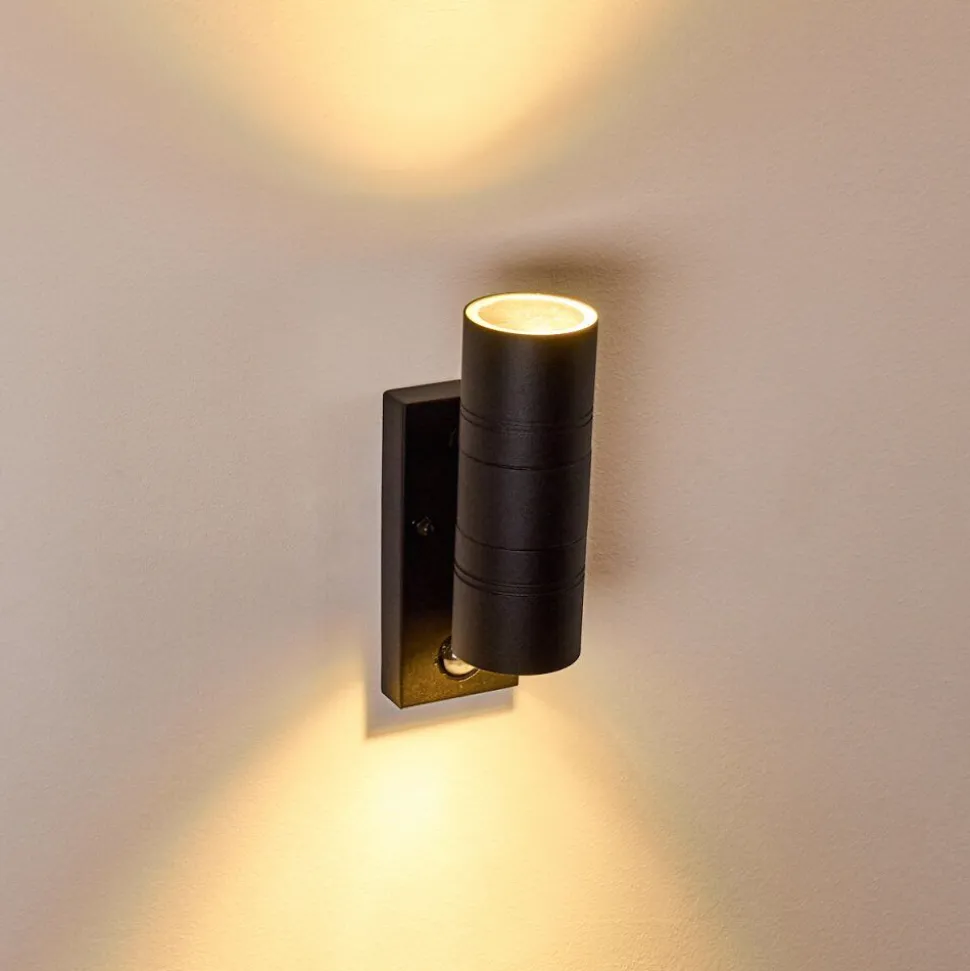 Applique Murale D'Exterieur Froslev Led Noir, 2 Lumieres, Detecteur De Mouvement