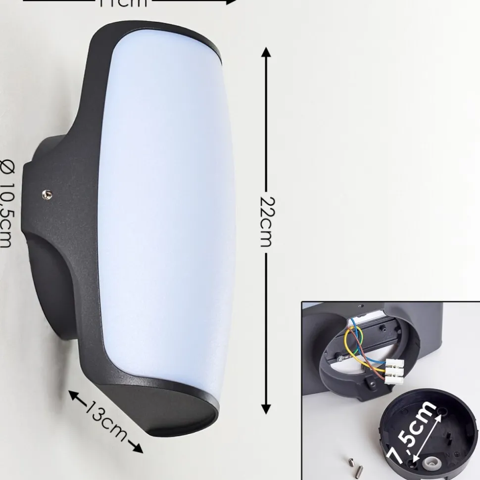 Applique Murale D'Exterieur Svea Led Anthracite, 1 Lumiere