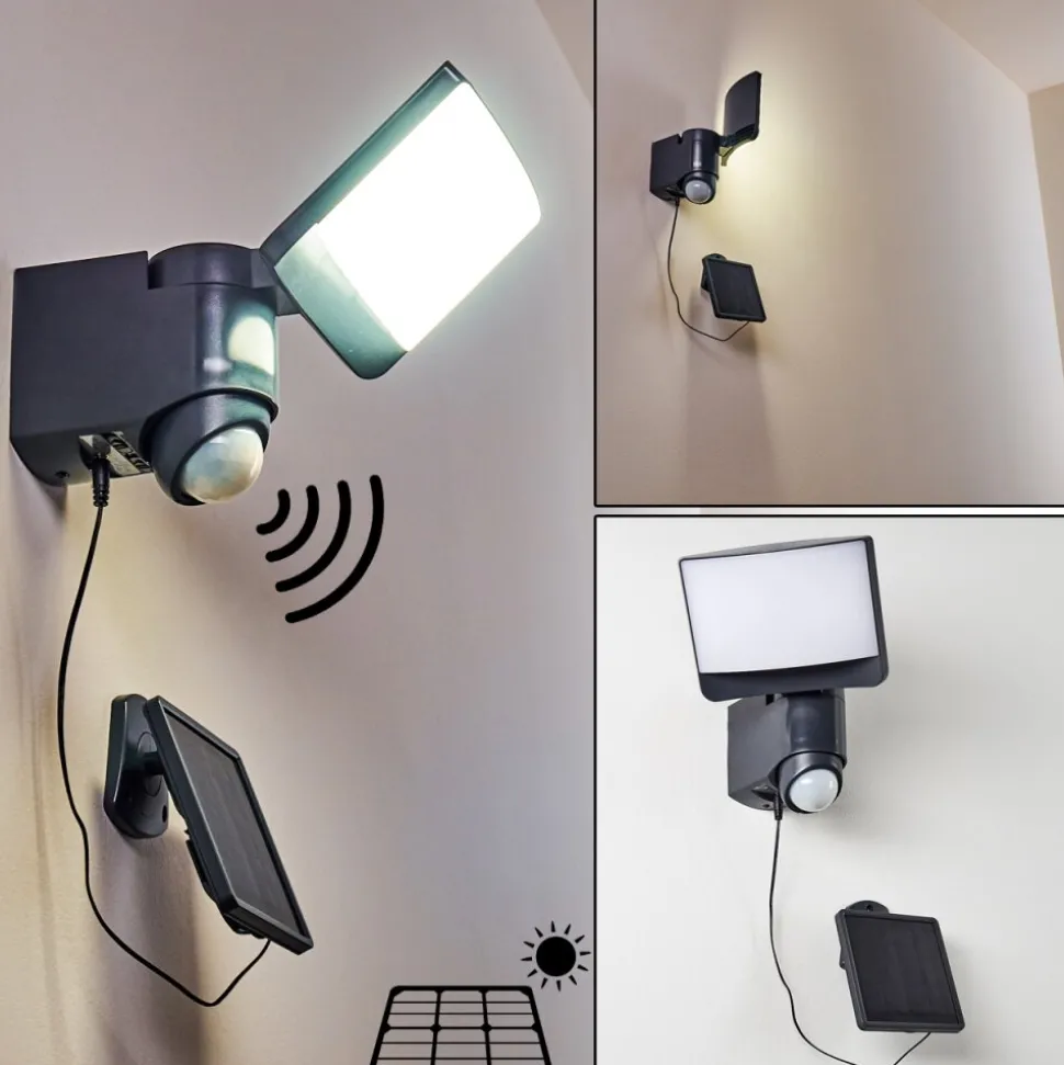 Applique Murale D'Exterieur Larvik Led Anthracite, 1 Lumiere, Detecteur De Mouvement