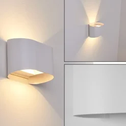 Applique Murale D'Exterieur Everton Led Blanc, 2 Lumieres