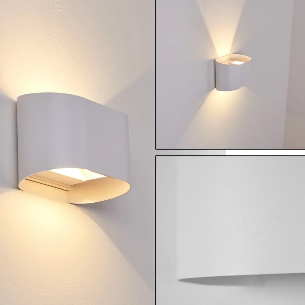 Applique Murale D'Exterieur Everton Led Blanc, 2 Lumieres