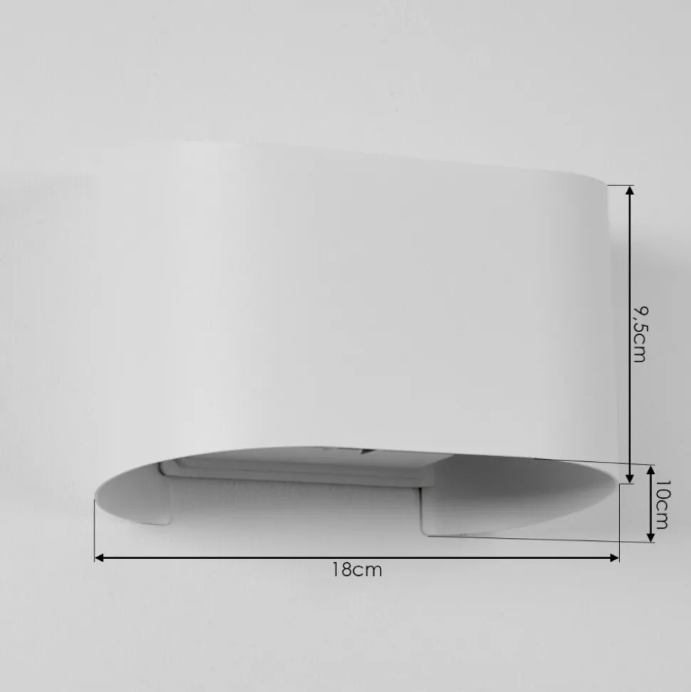 Applique Murale D'Exterieur Everton Led Blanc, 2 Lumieres