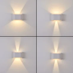 Applique Murale D'Exterieur Everton Led Blanc, 2 Lumieres