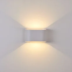 Applique Murale D'Exterieur Everton Led Blanc, 2 Lumieres