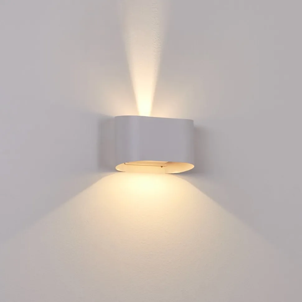 Applique Murale D'Exterieur Everton Led Blanc, 2 Lumieres